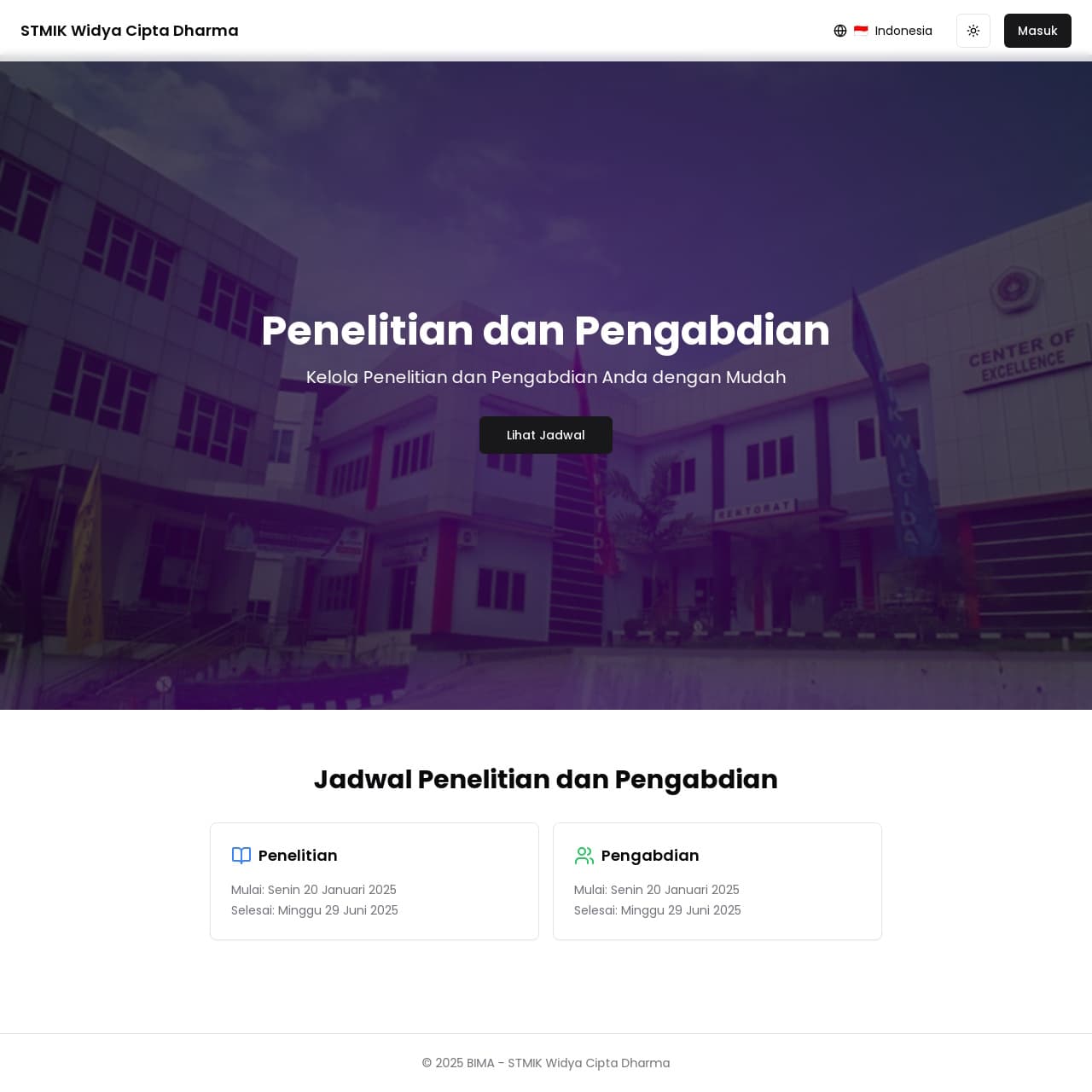 BIMA STMIK Widya Cipta Dharma project screenshot